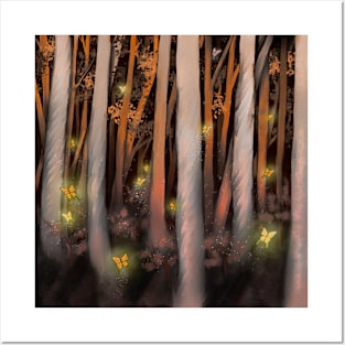 Golden Autumn Forest Posters and Art